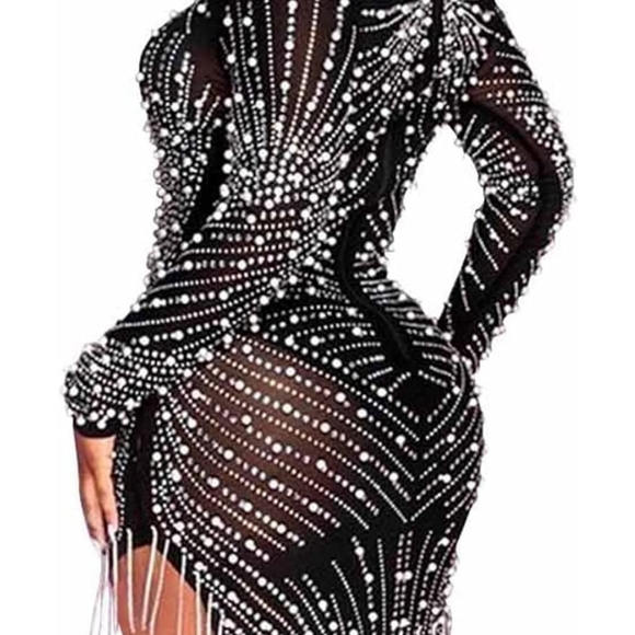 Women's Large Sheer Party Dress - Picture 5 of 7